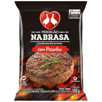 HAMBURGUER BOVINO PICANHA PERDIGÃO NA BRASA 150G
