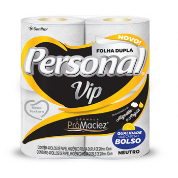 PAPEL HIGIENICO PERSONAL VIP FOLHA DUPLA 20 M