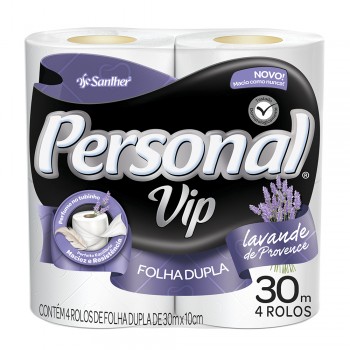 PAPEL HIGIENICO PERSONAL VIP FD LAVANDA 30M C/4