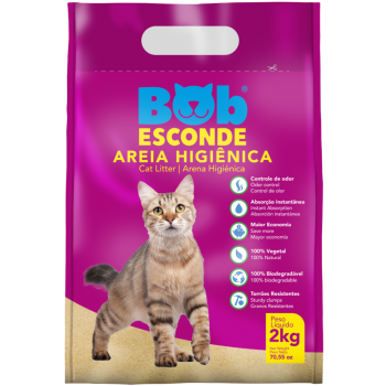 AREIA HIGIENICA BOB ESCONDE EXTRATO MANDIOCA 2KG