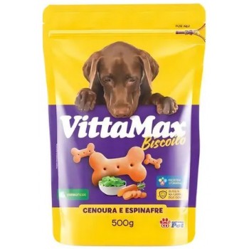 BISCOITO P/CÃES VITTAMAX CENOURA E ESPINAFRE 500G