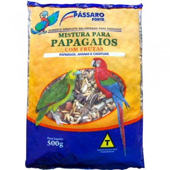 MISTURA PÁSSARO FORTE PAPAGAIOS 500G