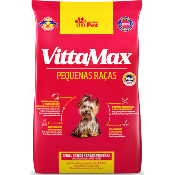 RAÇÃO VITTAMAX RAÇAS PEQUENAS ARROZ E FRANGO 1KG