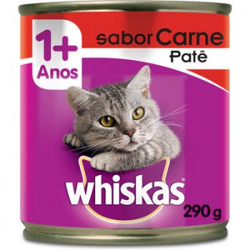RAÇÃO WHISKAS LATA PATÊ CARNE 290G