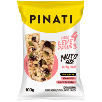BARRA DE AMENDOIM PINATI NUTS ORIGINAL ZERO LV4PG3