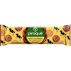 BISCOITO PIRAQUE LEITE MALTADO COB/CHOCOLATE 80GR