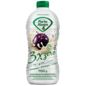 IOGURTE PORTO ALEGRE AMEIXA 3X ZERO 1,150G