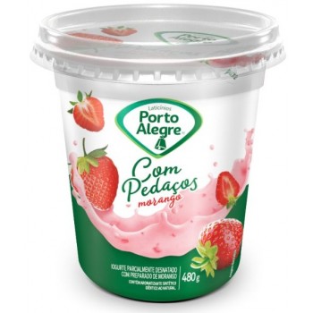 IOGURTE PORTO ALEGRE COM PEDACOS MORANGO 480 GR