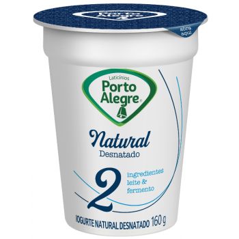 IOGURTE PORTO ALEGRE NATURAL DESNATADO 160 GR