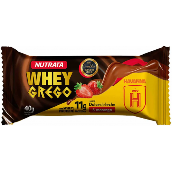 BARRA PROTEINA WHEY HAVANNA NUTRATA MORANGO 40G