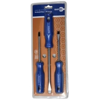 CHAVE DE FENDA/PHILLIPS KIT 3 PECAS RAYCO