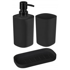 KIT BANHEIRO LAVABO PLASTICO RAYCO PRETO C/ 3 PCS