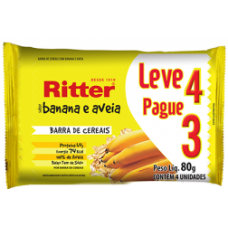 CEREAL BARRA RITTER LIGHT BANANA AVEIA C/4 80 GR