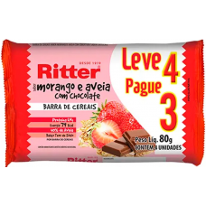 CEREAL BARRA RITTER LIGHT MORANGO C/3 75GR