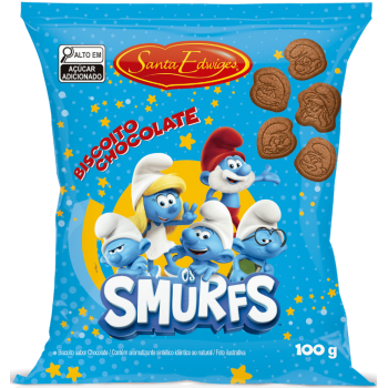 BISCOITO SANTA EDWIGES SMURFS CHOCOLATE 100G