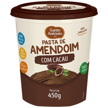 PASTA DE AMENDOIM COM CACAU SANTO ANTONIO 450G