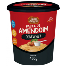 PASTA DE AMENDOIM COM WHEY ZERO SANTO ANTONIO 450G PASTA DE AMENDOIM COM WHEY ZERO SANTO ANTONIO 450G