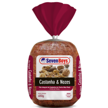 PÃO DE CASTANHA E NOZES SEVEN BOYS 450G
