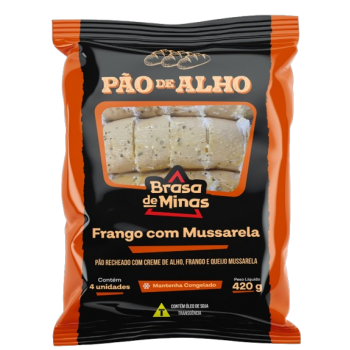 PÃO DE ALHO BRASA DE MINAS FRANGO MUSSARELA 420G