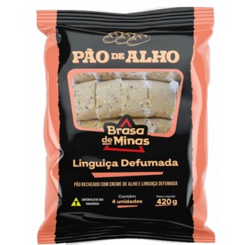 PÃO DE ALHO BRASA DE MINAS LINGUIÇA DEFUMADA 420G