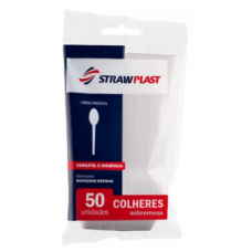 COLHER DESCARTÁVEL STRAWPLAST C/50UNIDADES