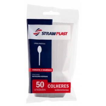 COLHER DESCARTÁVEL STRAWPLAST REFEIÇÃO C50 UNIDADE