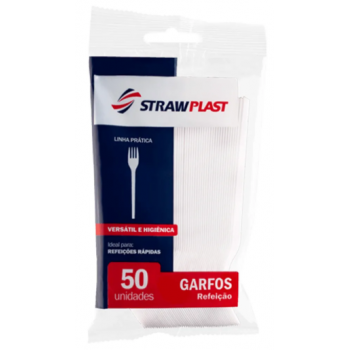 GARFO DESCART REFEIÇÃO STRAWPLAST C/50