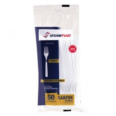 GARFO DESCART REFEIÇÃO BRANCO STRAWPLAST C/50