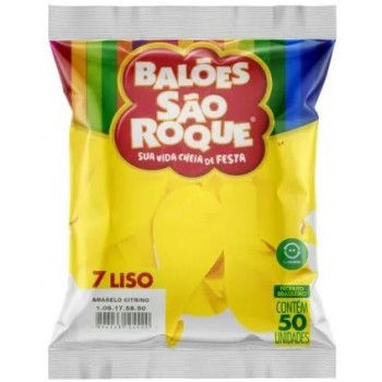 BALAO SAO ROQUE LISO AMARELO CITRINO  N7  C/50 UN