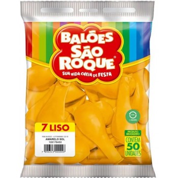 BALAO SAO ROQUE LISO AMARELO SOL  Nº 7  C/50 UNID