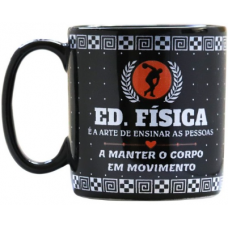 CANECA PORCELANA TERRAMADA ED.FISICA PRETA 300 M