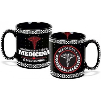 CANECA PORCELANA TERRAMADA MEDICINA PRETA 300 ML