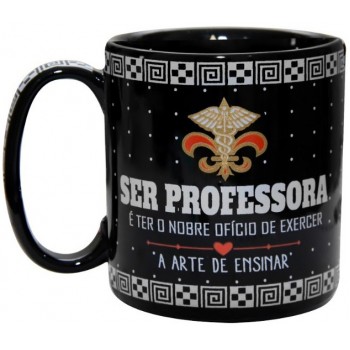 CANECA PORCELANA TERRAMADA SER PROFESSORA 300 ML