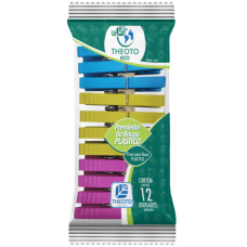 PRENDEDOR DE ROUPA THEOTO PLASTICO C/ 12 UN