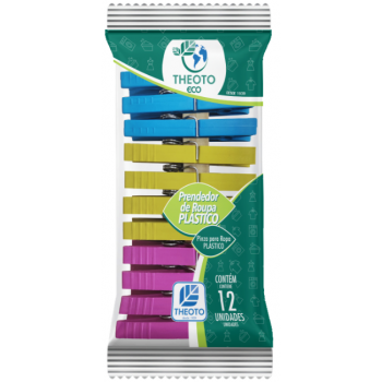 PRENDEDOR DE ROUPA THEOTO PLASTICO C/ 12 UN