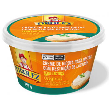 CREME DE RICOTA TIROLEZ ZERO LACTOSE 150 GR