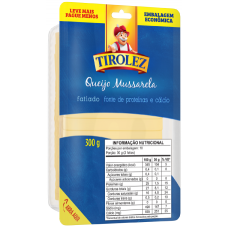 QUEIJO MUÇARELA TIROLEZ FATIADO 300G