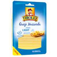 QUEIJO MUÇARELA TIROLEZ FATIADO LIGHT 150G