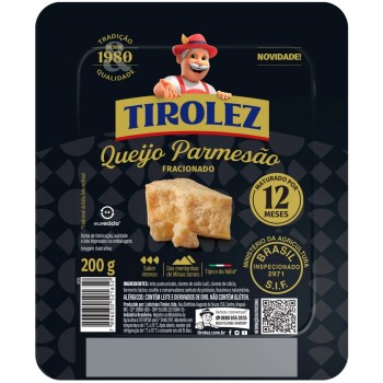 QUEIJO PARMESAO TIROLEZ 12 MESES FRACIONADO 200G
