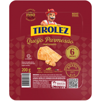 QUEIJO PARMESAO TIROLEZ FRACIONADO 200G