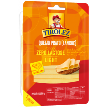 QUEIJO PRATO TIROLEZ ZERO LACTOSE FATIADO 150G