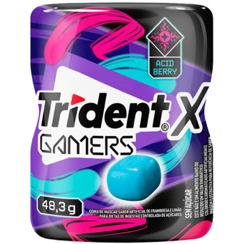 CHICLETE TRIDENT X GAMERS ACID BERRY GARRAFA 48,3G