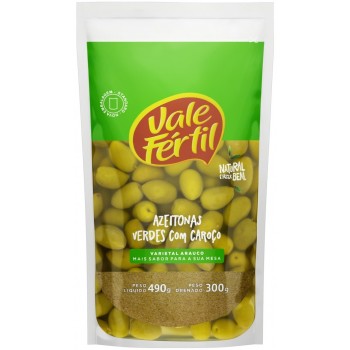 AZEITONA VERDE VALE FERTIL COM CAROÇO SACHE 300G