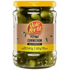 PEPINO EM CONSERVA CORNICHON VALE FÉRTIL VD 180G