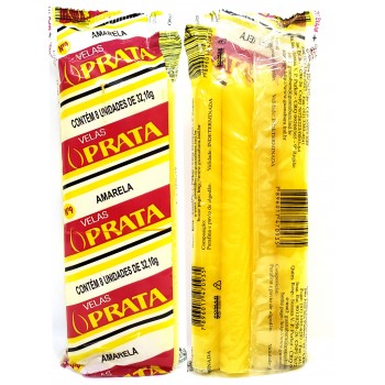 VELA PRATA N 9 AMARELA C/8UNIDADES