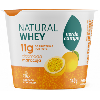 IOGURTE VERDE CAMPO WHEY MARACUJA 11G PROT. 140G