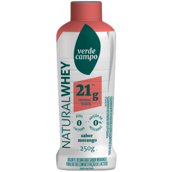 IOGURTE VERDE CAMPO WHEY MORANGO 21G PROT. 250G