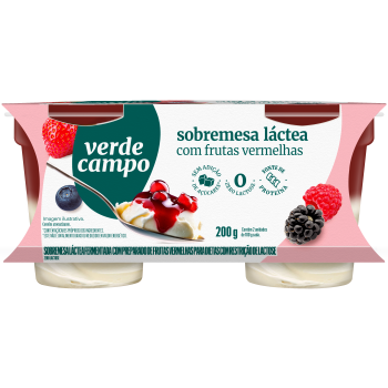 SOBREMESA LÁCTEA VERDE CAMPO FRUTAS VERMELHAS 200G