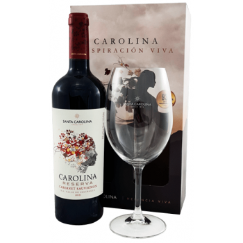 KIT VINHO CHILENO CAROLINA RESERVA C/TACA 750 ML