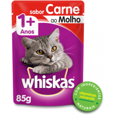 RAÇÃO WHISKAS CARNE SACHÊ 85G